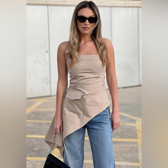 Zara Tops - Zara Asymmetrical Beige top